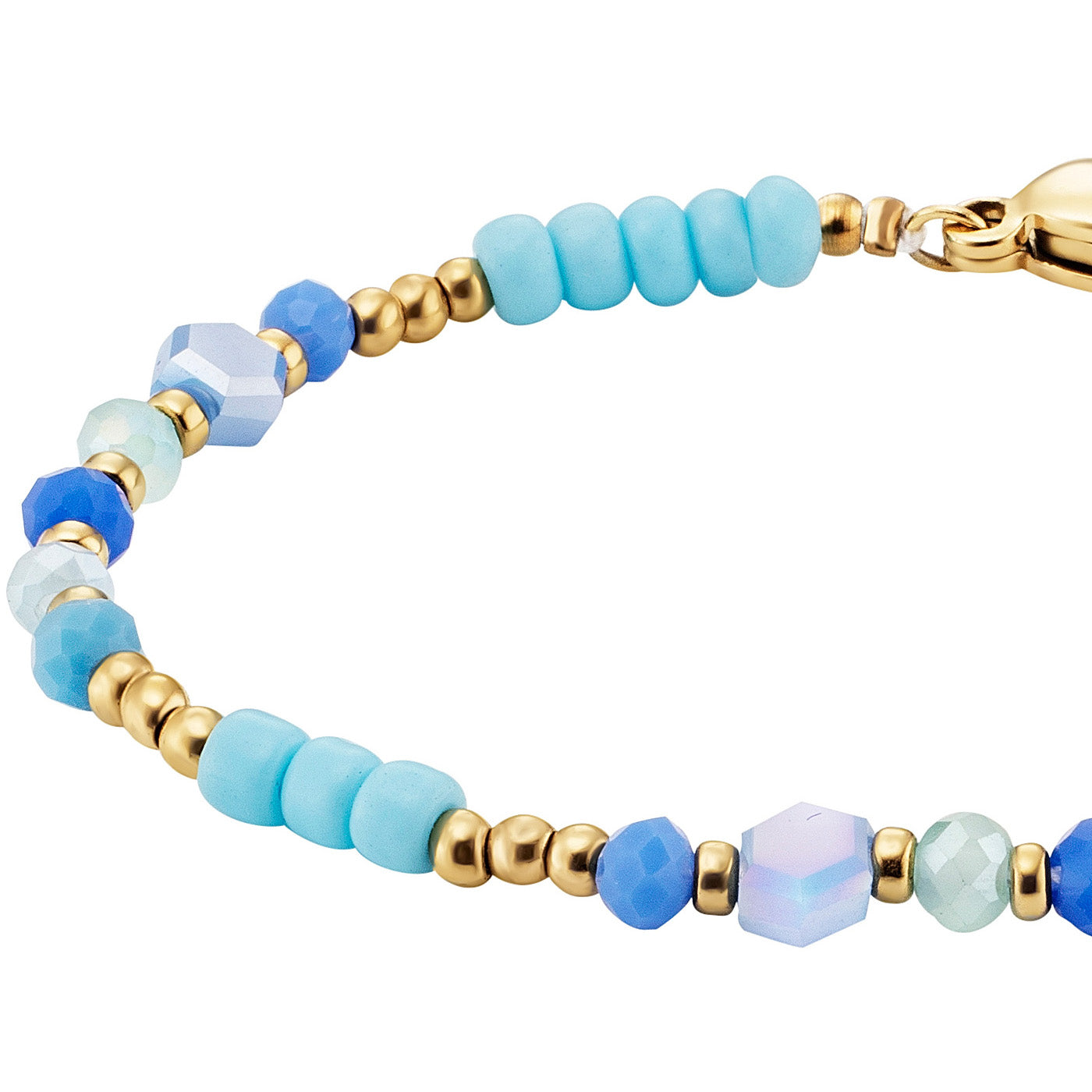 Julie Julsen KIDS Armband Edelstahl vergoldet mit blauen Glasperlen