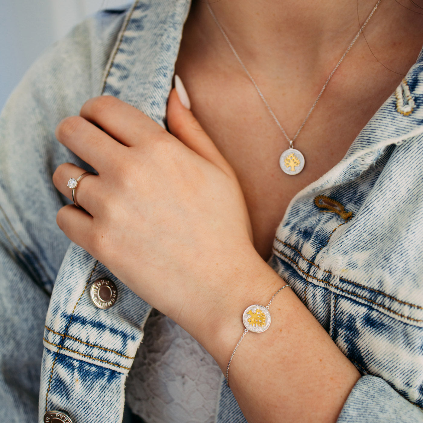 Julie Julsen Armband LEBENSBAUM - LEBENSBLUME in bicolor