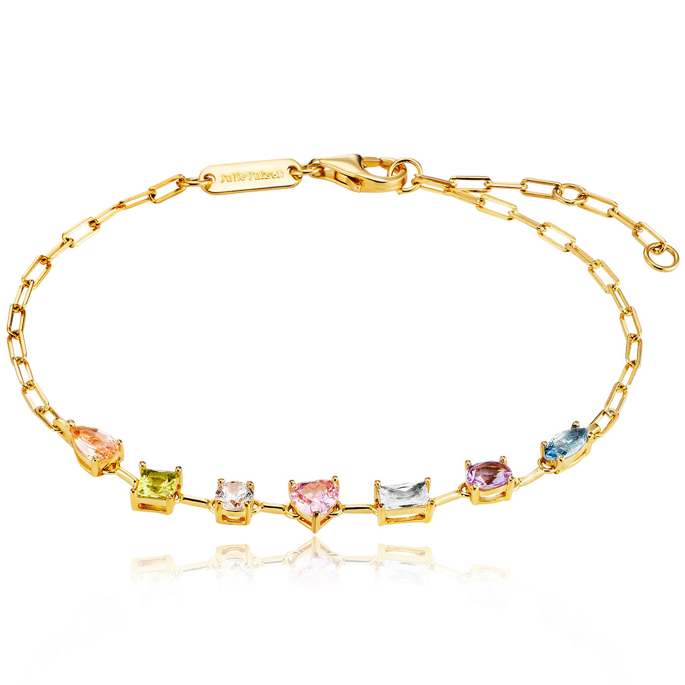 Julie Julsen Armband FORMS vergoldet mit 7 bunten Zirkonia