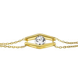 Julie Julsen Armband TRAPPED CRYSTAL vergoldet 1 weißen Zirkonia