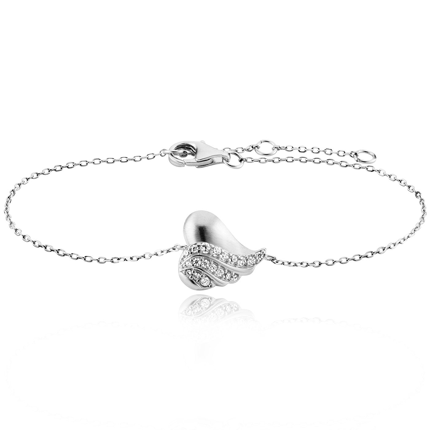 Julie Julsen Armband HEART Silber rhodiniert mit 19 weißen Zirkonia