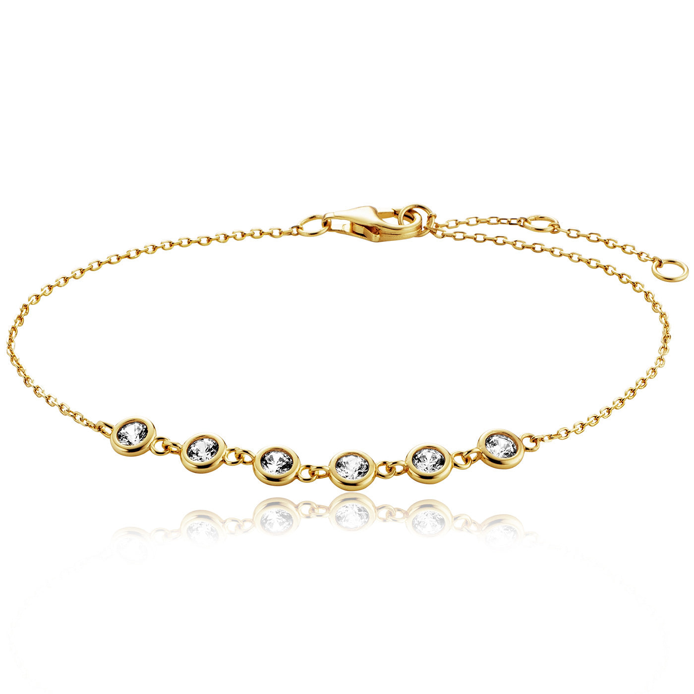 Julie Julsen Armband Silber vergoldet mit 6 weißen Zirkonia