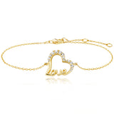 Julie Julsen Armband HEART LOVE vergoldet mit 10 weiße Zirkonia