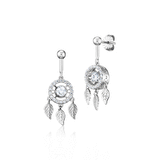 Julie Julsen Dancing Stone Ohrschmuck FLYING LEAVES silber mit 38 Zirkonia