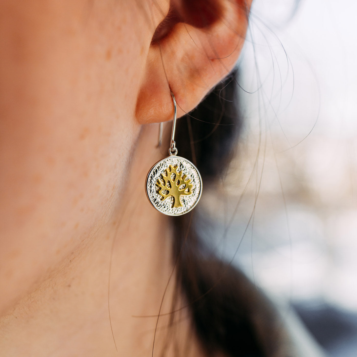 Julie Julsen Ohrhänger LEBENSBAUM - LEBENSBLUME bicolor