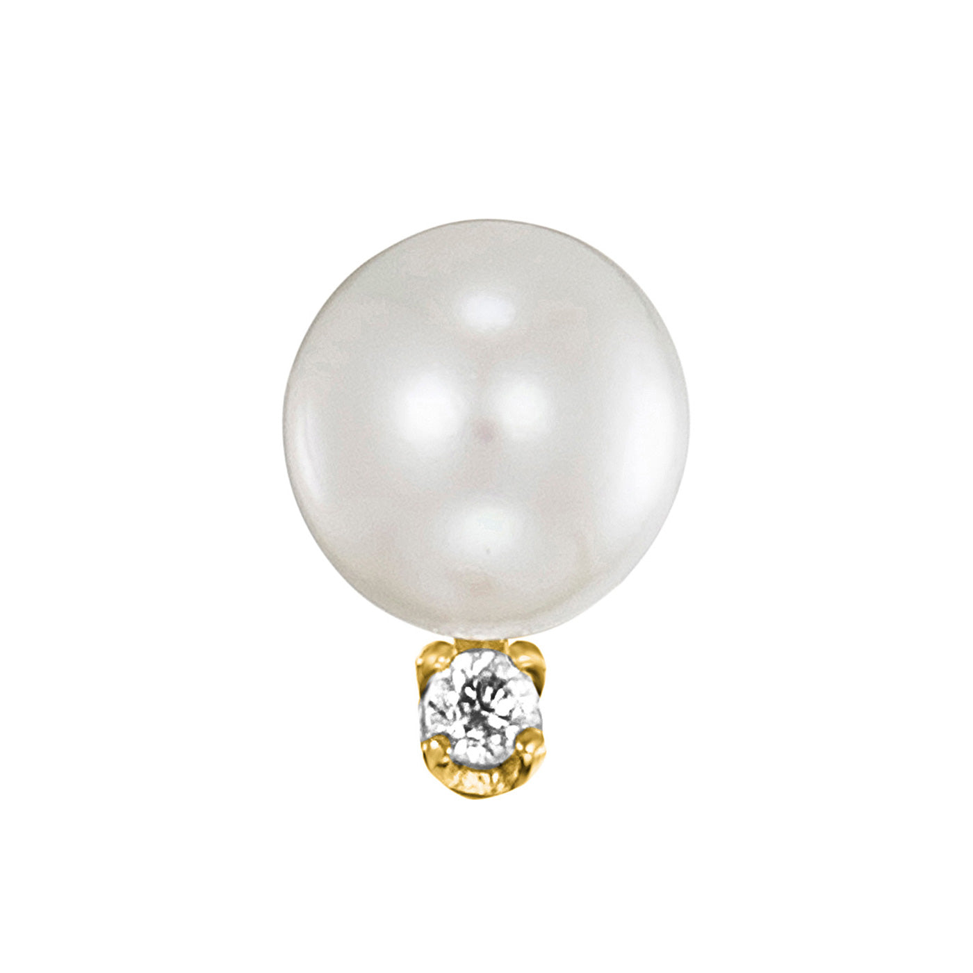 Julie Julsen Ohrstecker PEARL vergoldet mit 2 Zirkonia und 2 Süßwasserperlen