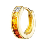 Julie Julsen Creolen CRYSTAL LINE vergoldet mit 12 bunten Natursteinen