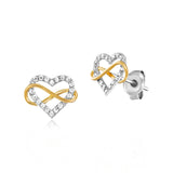 Julie Julsen Ohrstecker HEART INFINITY bicolor mit 36 Zirkonia