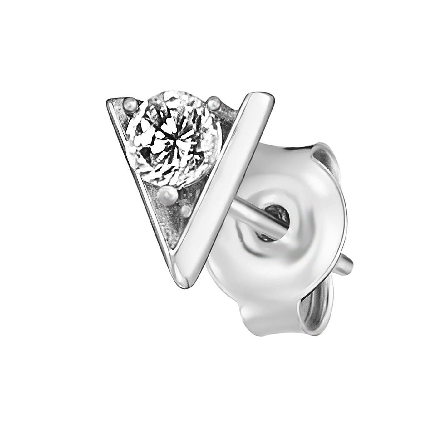 Julie Julsen Ohrstecker TRIANGLE silber mit 2 Zirkonia