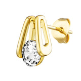 Julie Julsen Ohrstecker TRAPPED CRYSTAL vergoldet mit 2 weiße Zirkonia