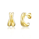 Julie Julsen Ohrstecker CROSSED LINES vergoldet