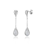 Julie Julsen Ohrhänger CRYSTAL DROP silber mit 190 weiße Zirkonia