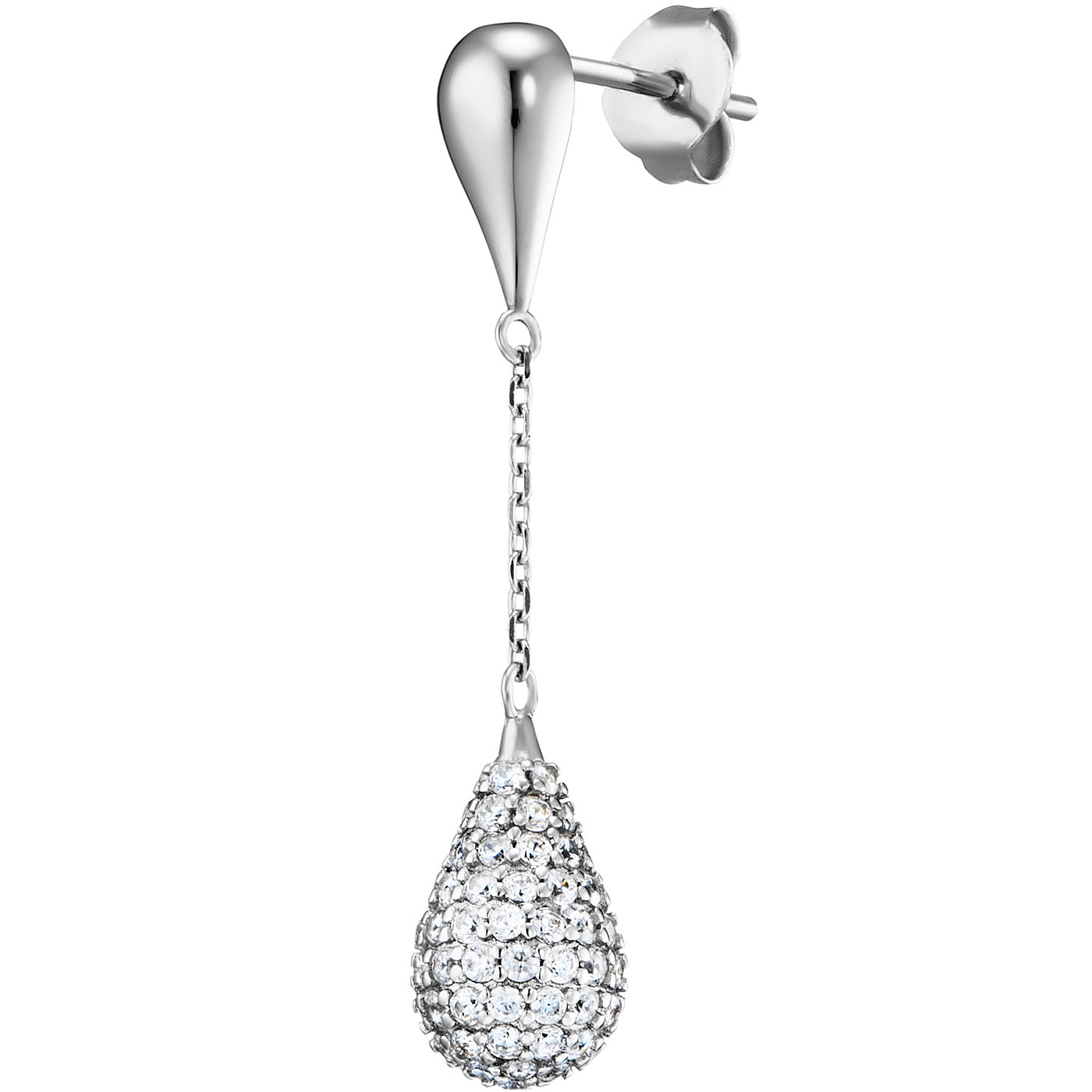 Julie Julsen Ohrhänger CRYSTAL DROP silber mit 190 weiße Zirkonia