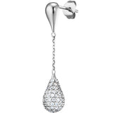 Julie Julsen Ohrhänger CRYSTAL DROP silber mit 190 weiße Zirkonia