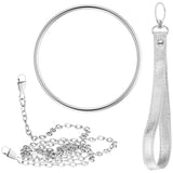 Tragering silber, Trageschlaufe weiß, Kette silber für Julie Julsen Disco Handtasche mit bunten Zirkonia