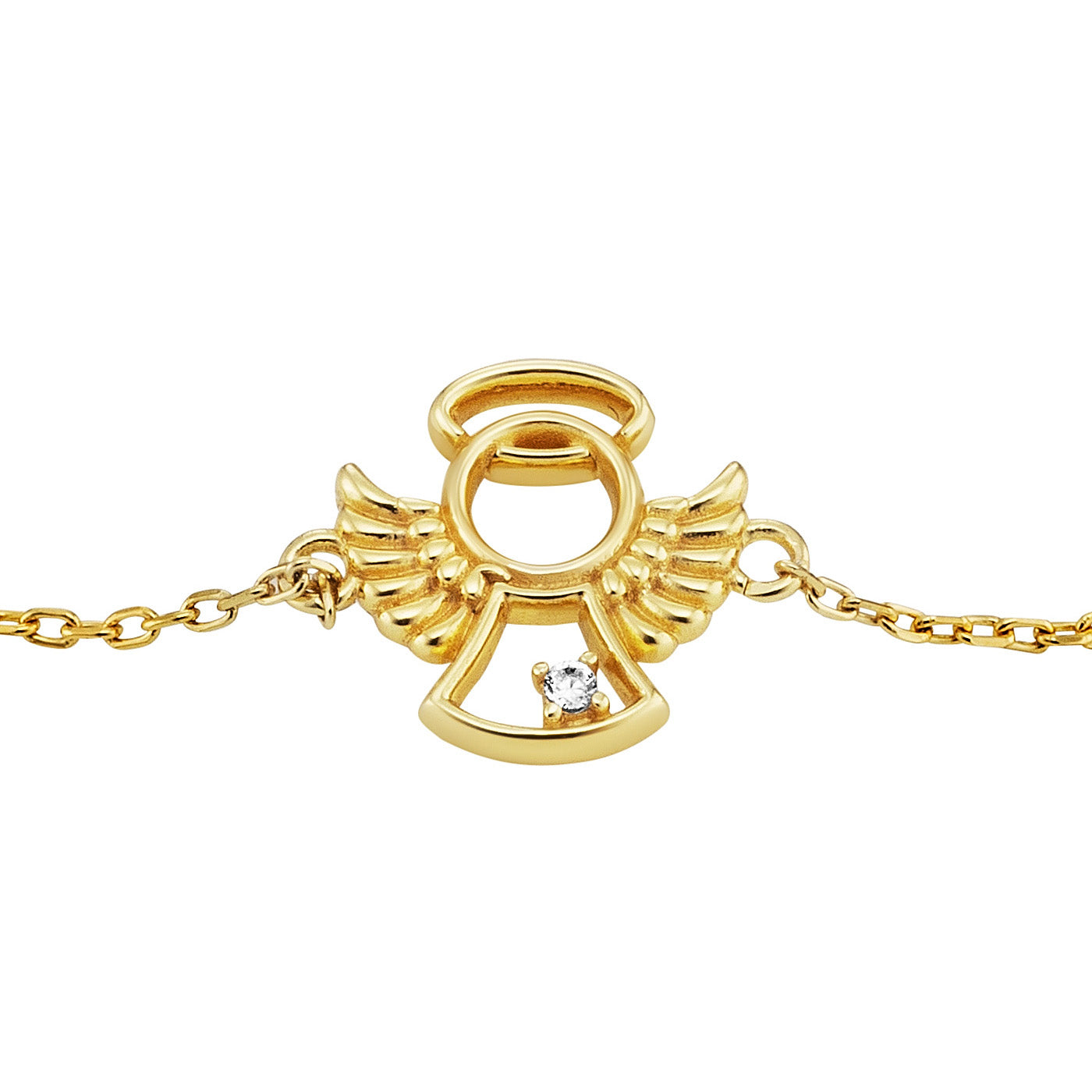 Julie Julsen KIDS Armband ANGEL Silber vergoldet mit 1 weißen Zirkonia