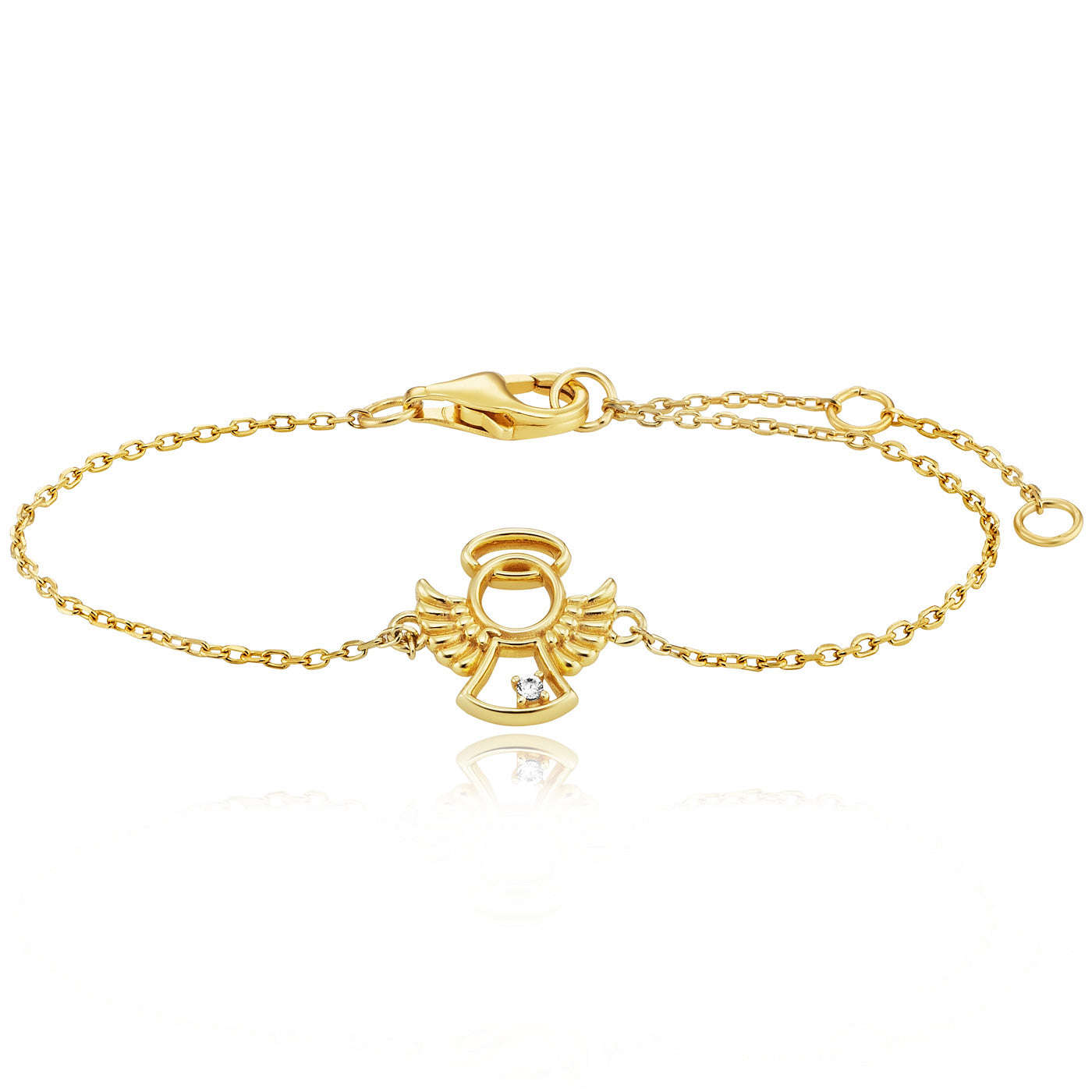 Julie Julsen KIDS Armband ANGEL Silber vergoldet mit 1 weißen Zirkonia