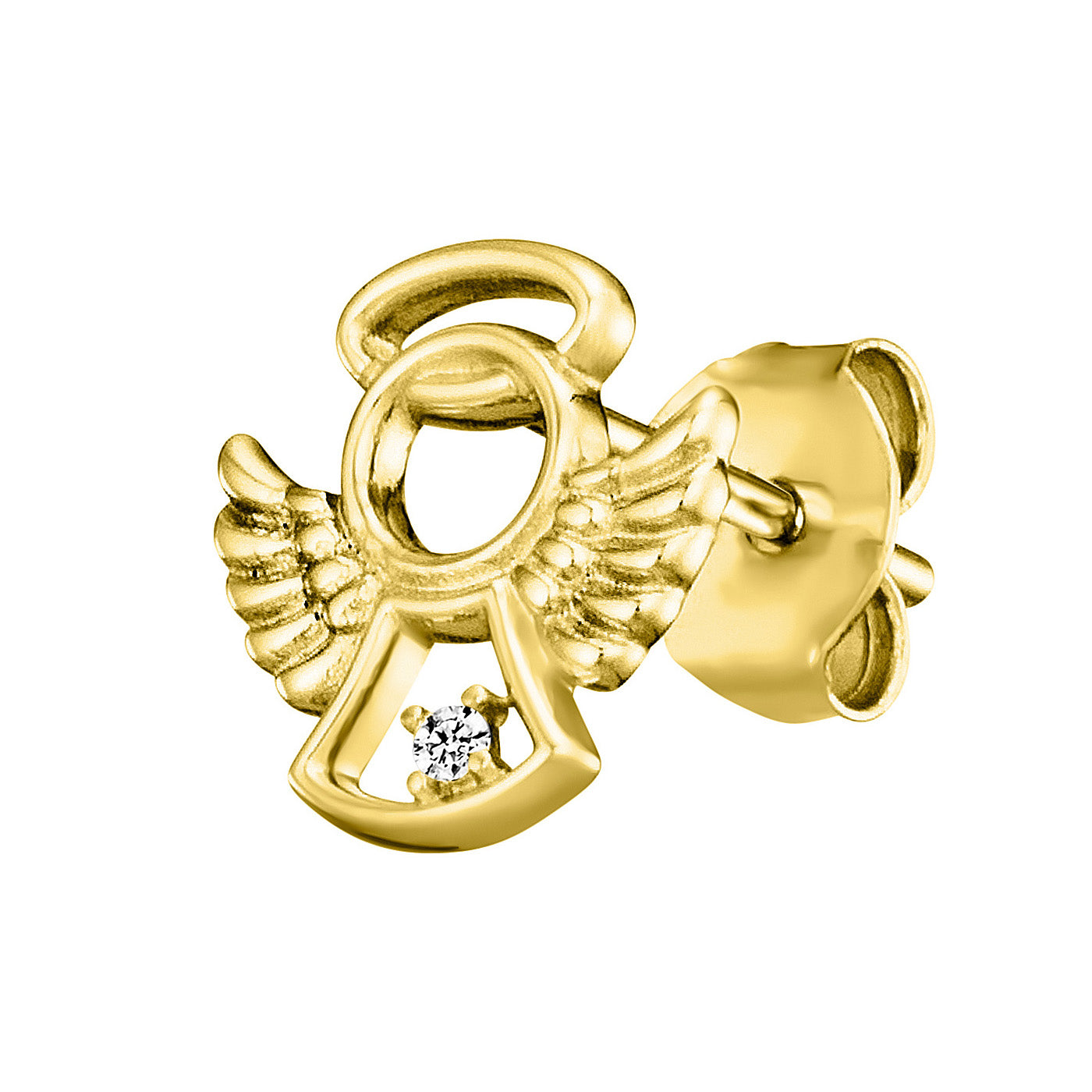 Julie Julsen KIDS Ohrstecker ANGEL Silber vergoldet mit 2 weißen Zirkonia