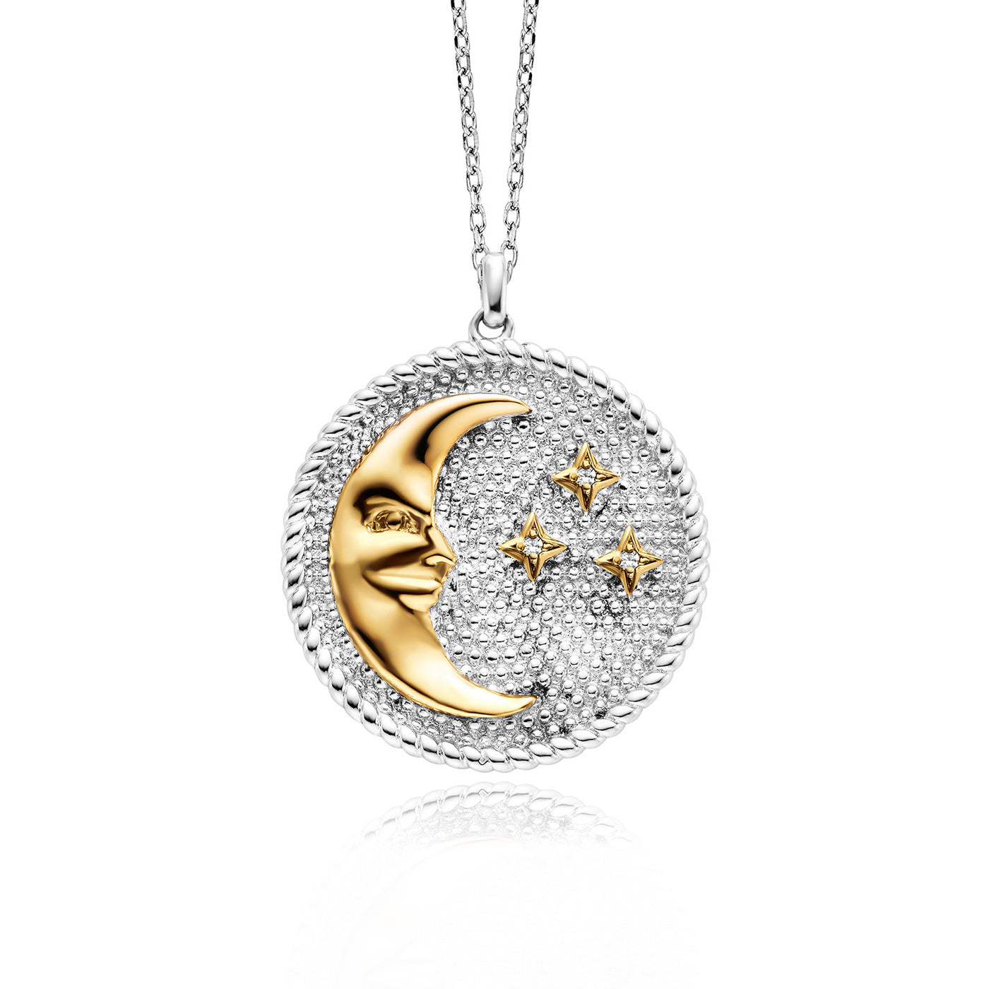 Julie Julsen necklace with pendant Moonstars silver-gold plated with