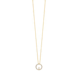Julie Julsen Kette mit Anhänger PEARL vergoldet mit 32 Zirkonia und 1 Süßwasserperlen