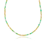 Julie Julsen Loving Stones Kette aus 132 grünen Edelsteinen - Chrysopras, Peridot, Labradorit