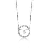 Julie Julsen Kette mit Anhänger MOVING STONE silber mit 32 Zirkonia und 1 weißen Topas