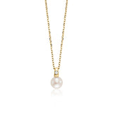 Julie Julsen Kette mit Anhänger PEARL vergoldet mit 1 Zirkonia und 1 Süßwasserperlen