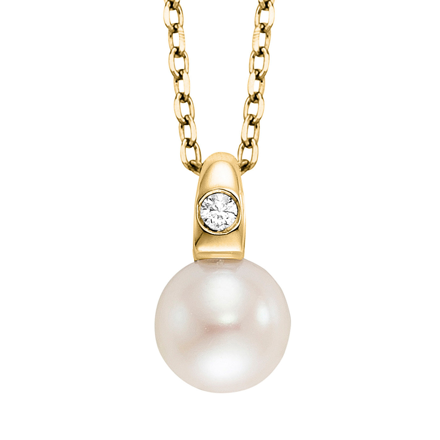 Julie Julsen Kette mit Anhänger PEARL vergoldet mit 1 Zirkonia und 1 Süßwasserperlen