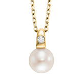 Julie Julsen Kette mit Anhänger PEARL vergoldet mit 1 Zirkonia und 1 Süßwasserperlen
