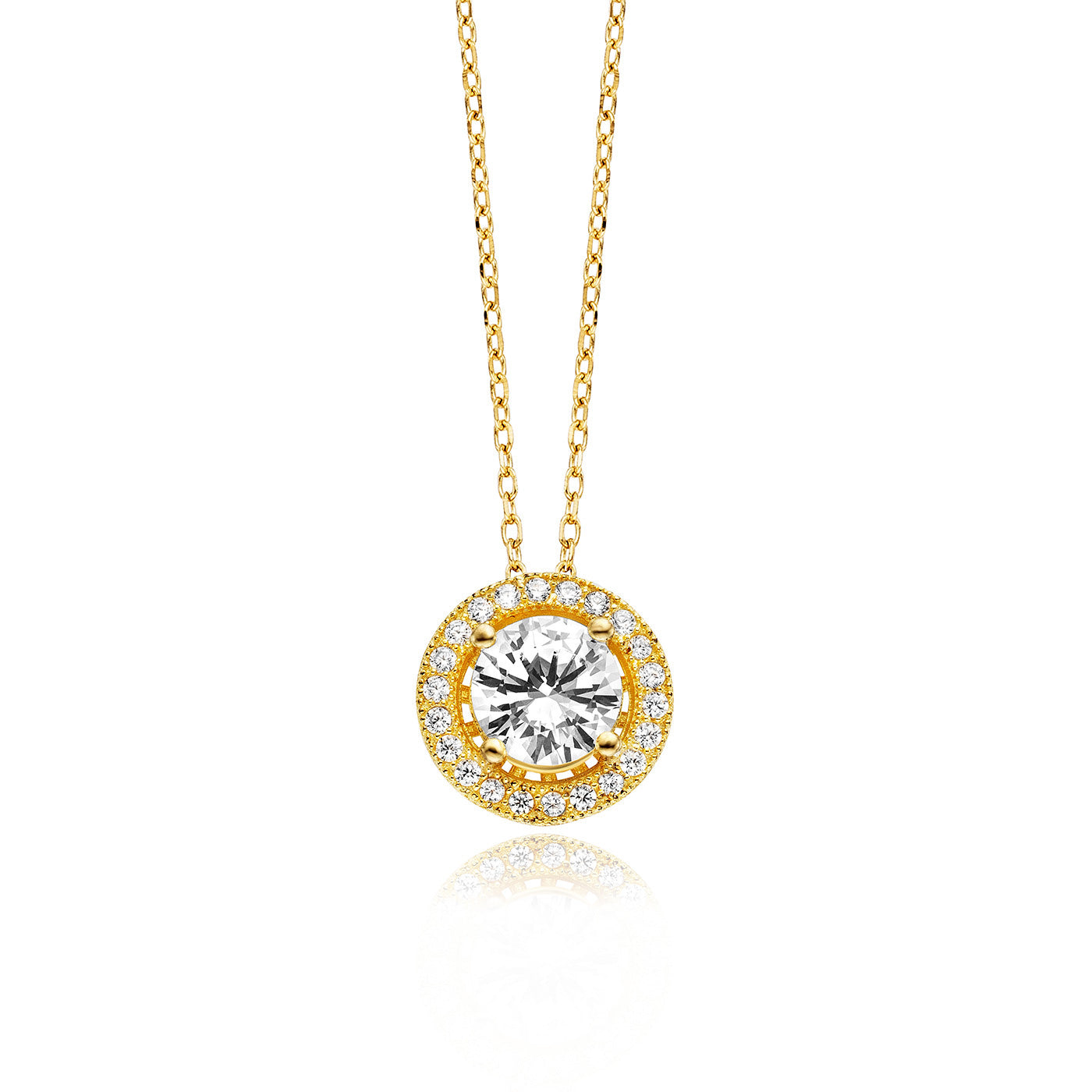 Julie Julsen Kette mit Anhänger vergoldet mit 23 Zirkonia