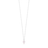 Julie Julsen Kette mit Anhänger KREUZ silber mit 6 Zirkonia perlmutt
