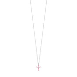 Julie Julsen Kette mit Anhänger KREUZ silber mit 6 rosa Zirkonia