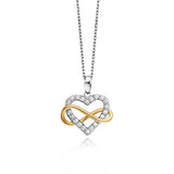 Julie Julsen Kette mit Anhänger HEART INFINITY bicolor mit 20 Zirkonia