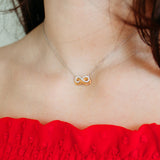 Julie Julsen Kette mit Anhänger INFINITY bicolor mit 26 Zirkonia