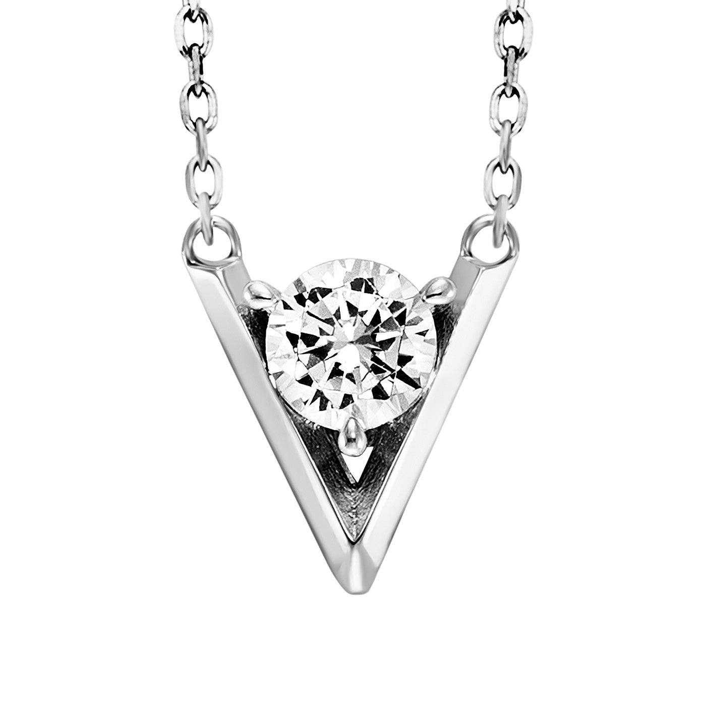 Julie Julsen Kette mit Anhänger TRIANGLE silber mit 1 Zirkonia