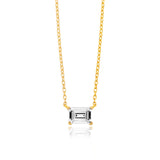 Julie Julsen Kette mit Anhänger RECTANGLE vergoldet mit 1 Zirkonia