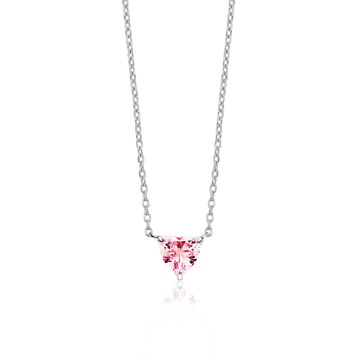 Julie Julsen Kette mit Anhänger HEART silber mit 1 pinker Zirkonia