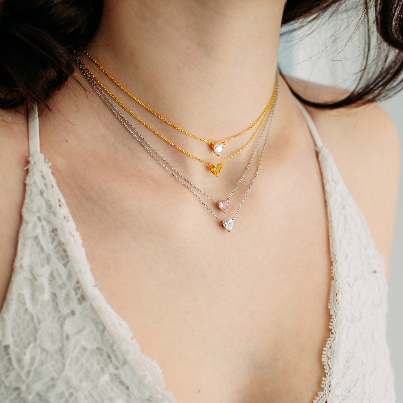 Julie Julsen Kette mit Anhänger HEART silber mit 1 Zirkonia