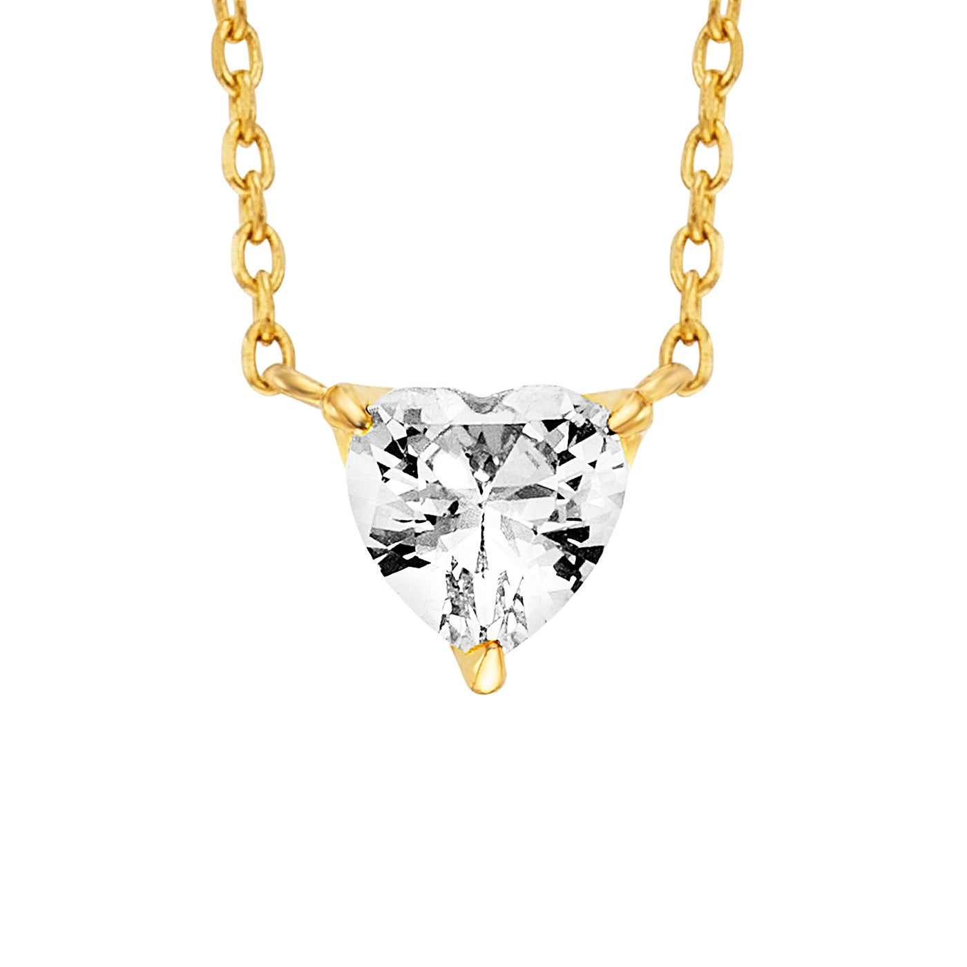 Julie Julsen Kette mit Anhänger HEART vergoldet mit 1 Zirkonia