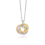 Julie Julsen Kette mit Anhänger 3 RINGS tricolor mit 87 Zirkonia