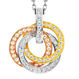 Julie Julsen Kette mit Anhänger 3 RINGS tricolor mit 87 Zirkonia
