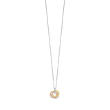 Julie Julsen Kette mit Anhänger 3 RINGS tricolor mit 87 Zirkonia