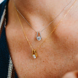 Julie Julsen Kette mit Anhänger TRAPPED CRYSTAL vergoldet mit 1 Zirkonia