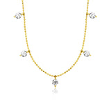 Julie Julsen Kette mit Anhänger HANGING CRYSTAL vergoldet mit 7 Zirkonia