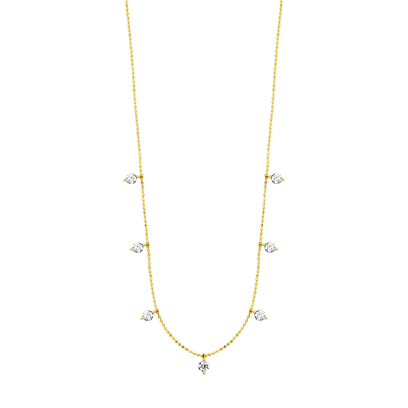 Julie Julsen Kette mit Anhänger HANGING CRYSTAL vergoldet mit 7 Zirkonia