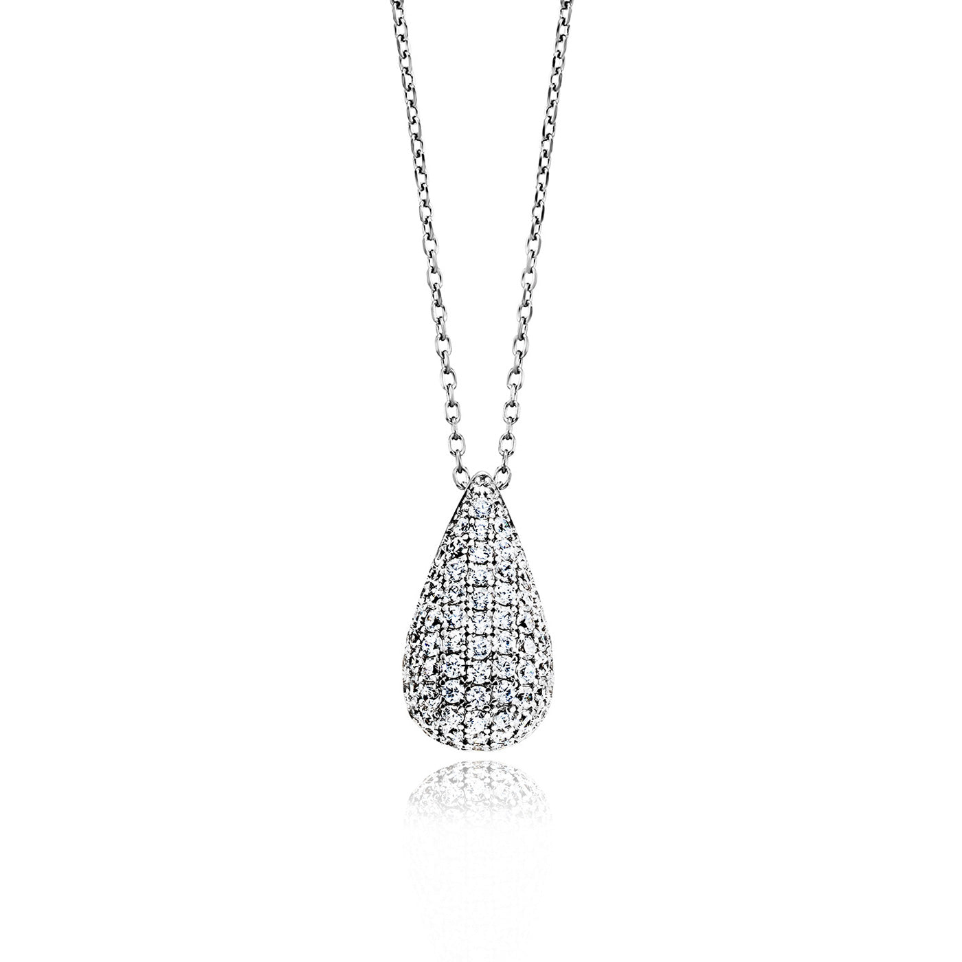 Julie Julsen Kette mit Anhänger CRYSTAL DROP silber mit 77 Zirkonia
