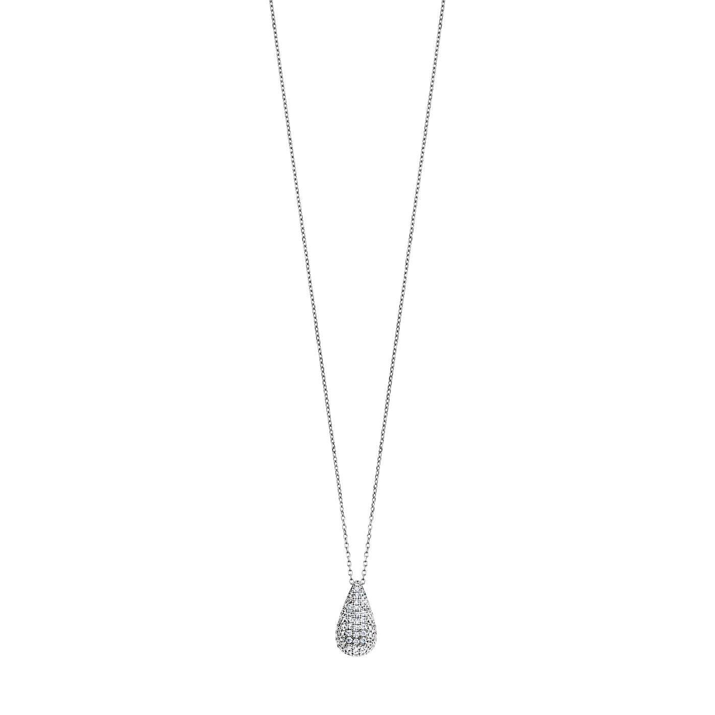 Julie Julsen Kette mit Anhänger CRYSTAL DROP silber mit 77 Zirkonia