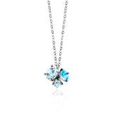 Julie Julsen Kette mit Anhänger silber mit 2 hellblauen Spinell und 1 blauer Topas