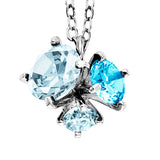 Julie Julsen Kette mit Anhänger silber mit 2 hellblauen Spinell und 1 blauer Topas