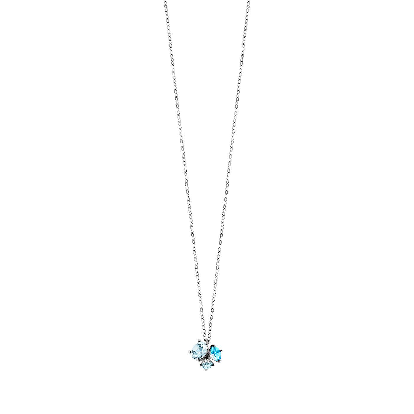 Julie Julsen Kette mit Anhänger silber mit 2 hellblauen Spinell und 1 blauer Topas